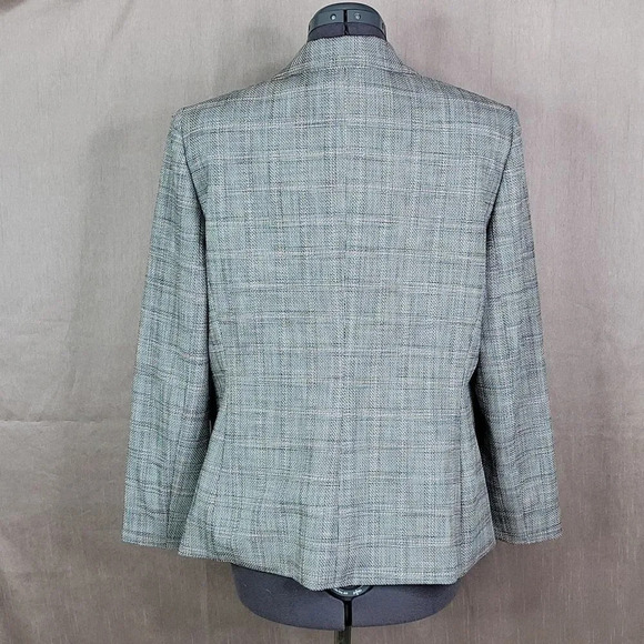 TAHARI ARTHUR S. LEVINE Pink and Black Plaid Suit Jacket 14 Petite - Picture 7 of 9